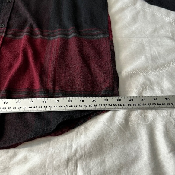 Burnside‎ Men's Wine Plaid Long Sleeve Flannel Button Up Shirt Size X-Large - Picture 13 of 14